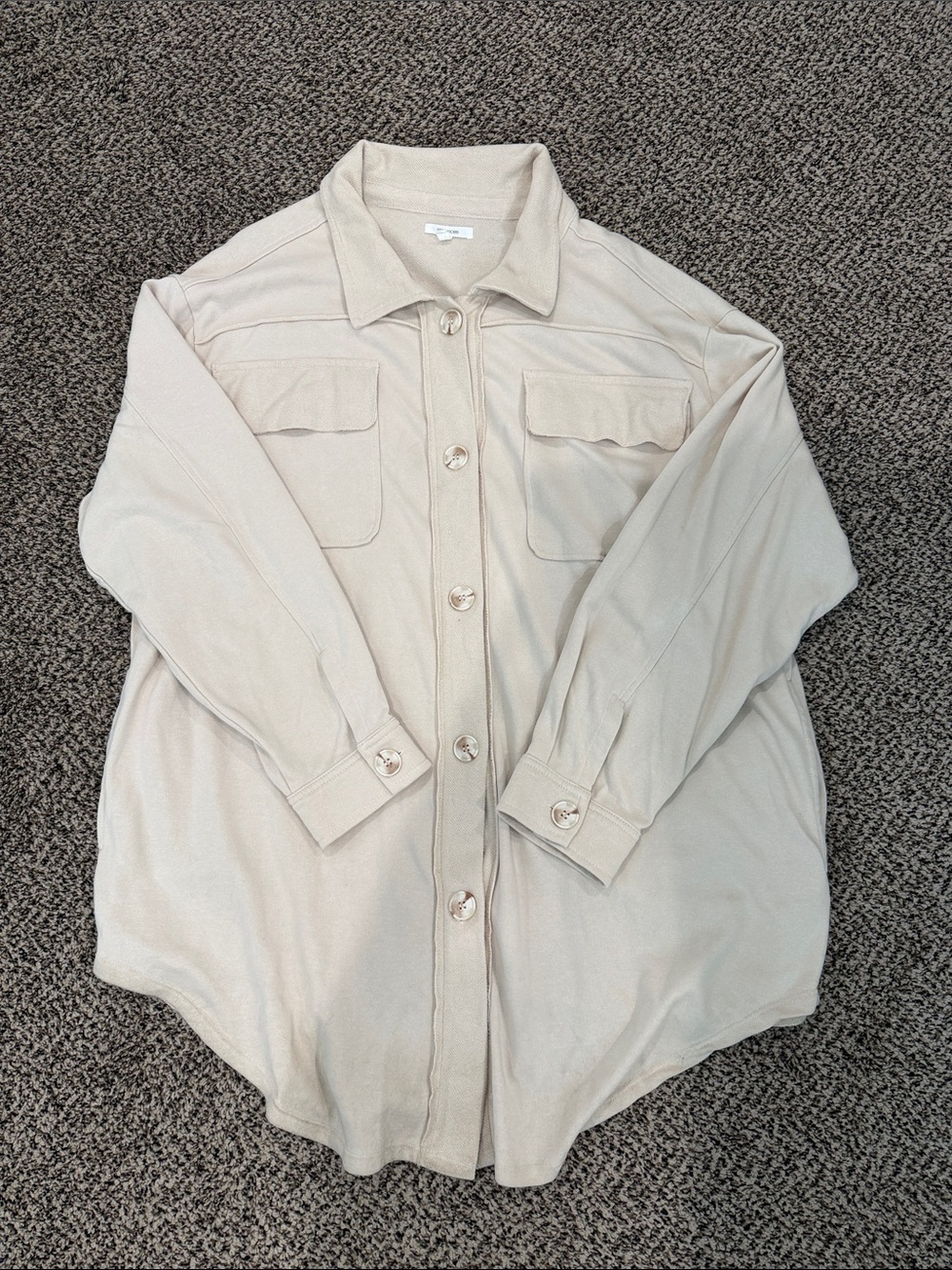 Maurices Men's Light Beige Button-Down Shacket